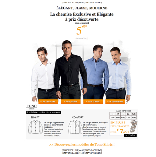 Emailing Tono Shirts